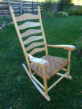 Load image into Gallery viewer, Curly, Birdseye and Hard Maple and Hickory Bark rocker SOLD