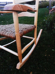 Curly, Birdseye and Hard Maple and Hickory Bark rocker SOLD