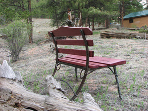 Purple Heart and Wrought Iron garden/house bench AVAILABLE BY CUSTOM ORDER