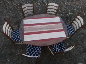 Golden Olive, Quilted Birch, Curly Maple and Paduak dinner set SOLD